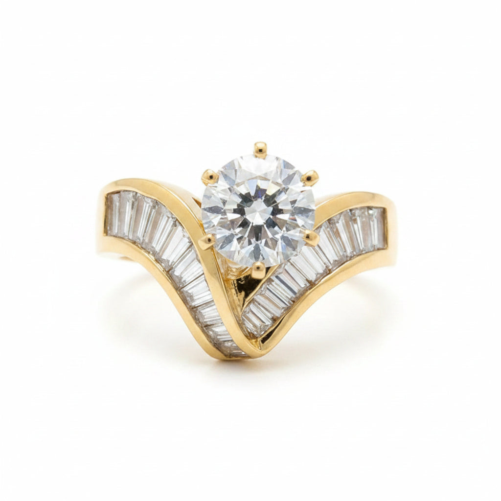 The Cascade Sculptural KC Gold Plated Statement Ring