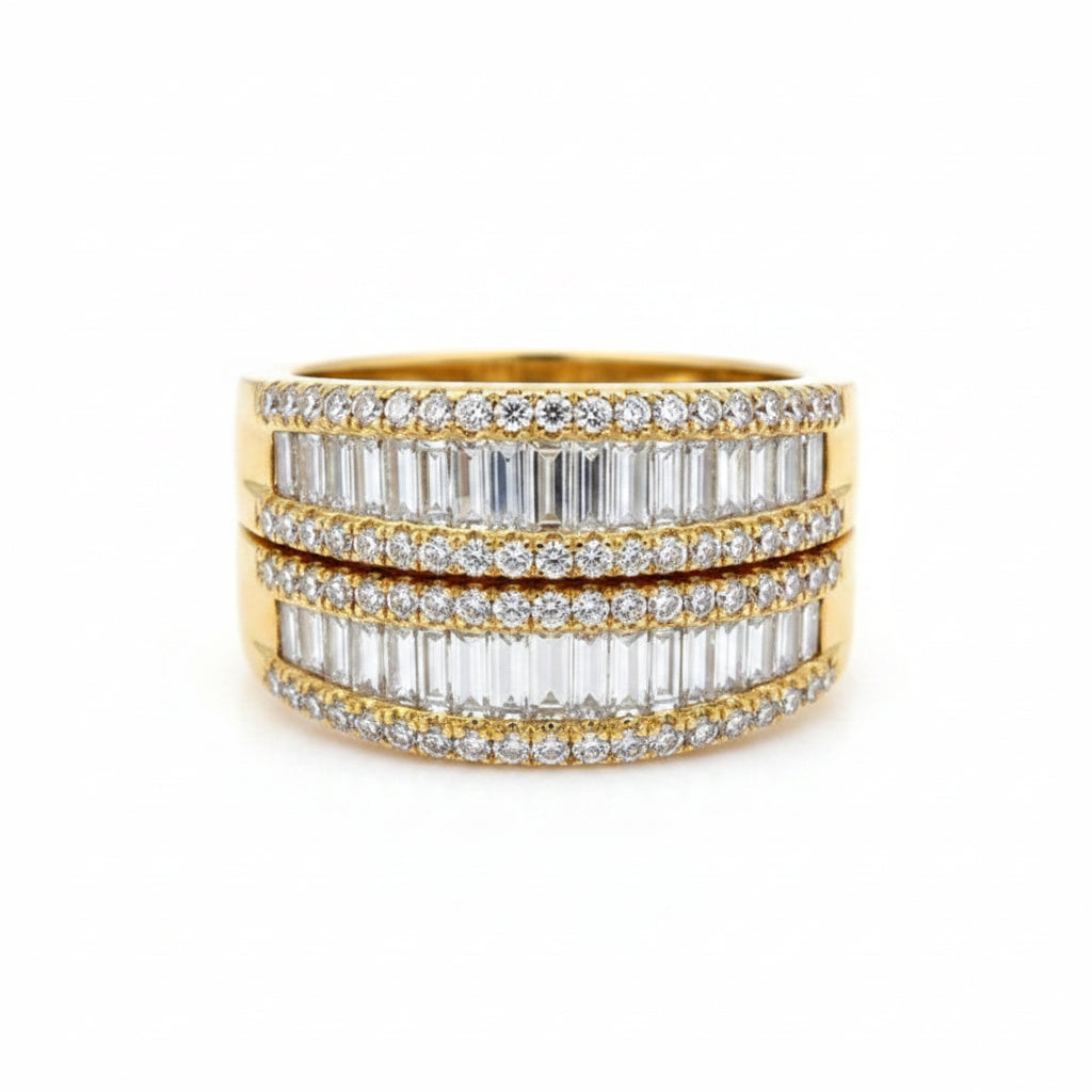 The Ritz Architectural Baguette Cocktail Ring