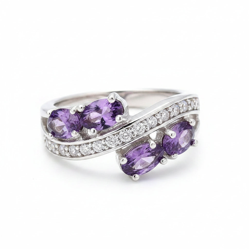 The Genevieve Floating Amethyst Cluster Ring