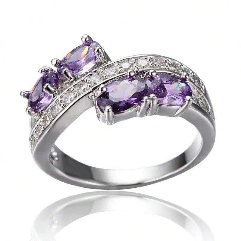 The Genevieve Floating Amethyst Cluster Ring