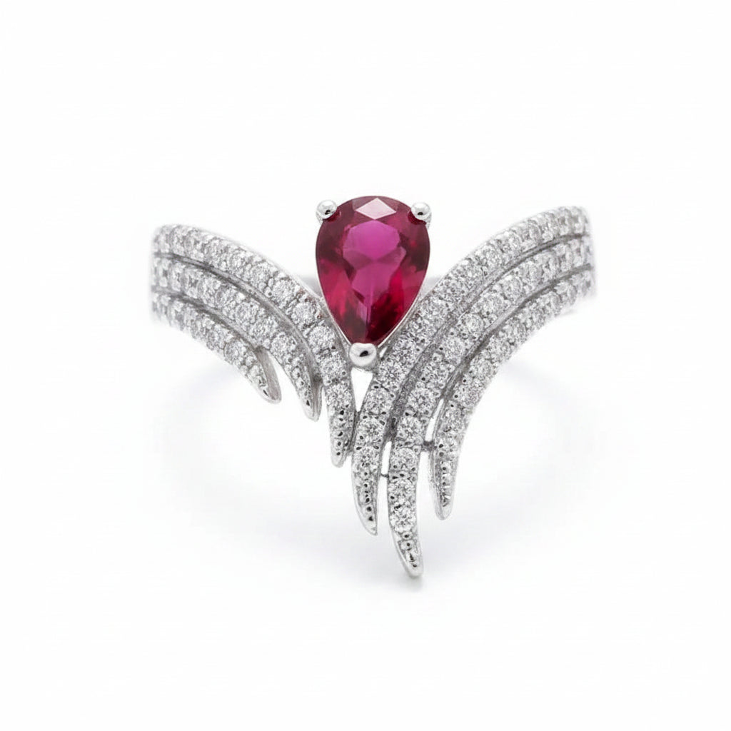 The Seraphina Pear-Cut Royal Chevron Ring
