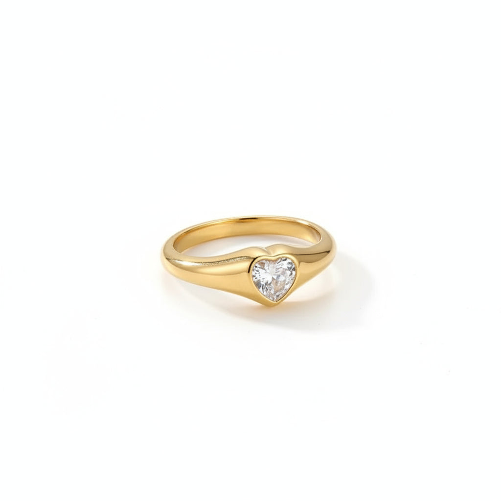 The Diana Gold PVD Coated Rectangular Black Onyx-Style Ring
