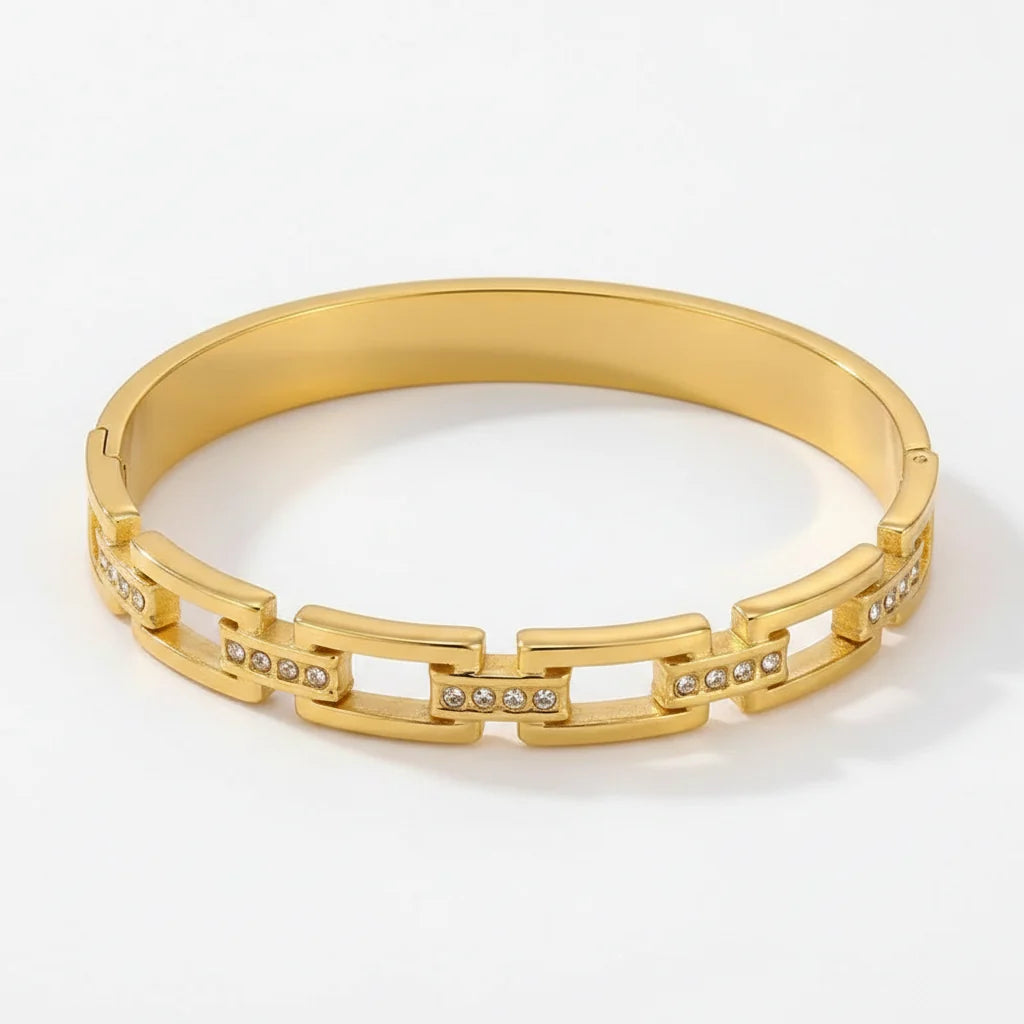 The Solis Rectangular Link Cuff Bracelet
