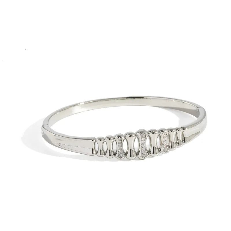 The Diana Fluted Geometric Zircon Bangle