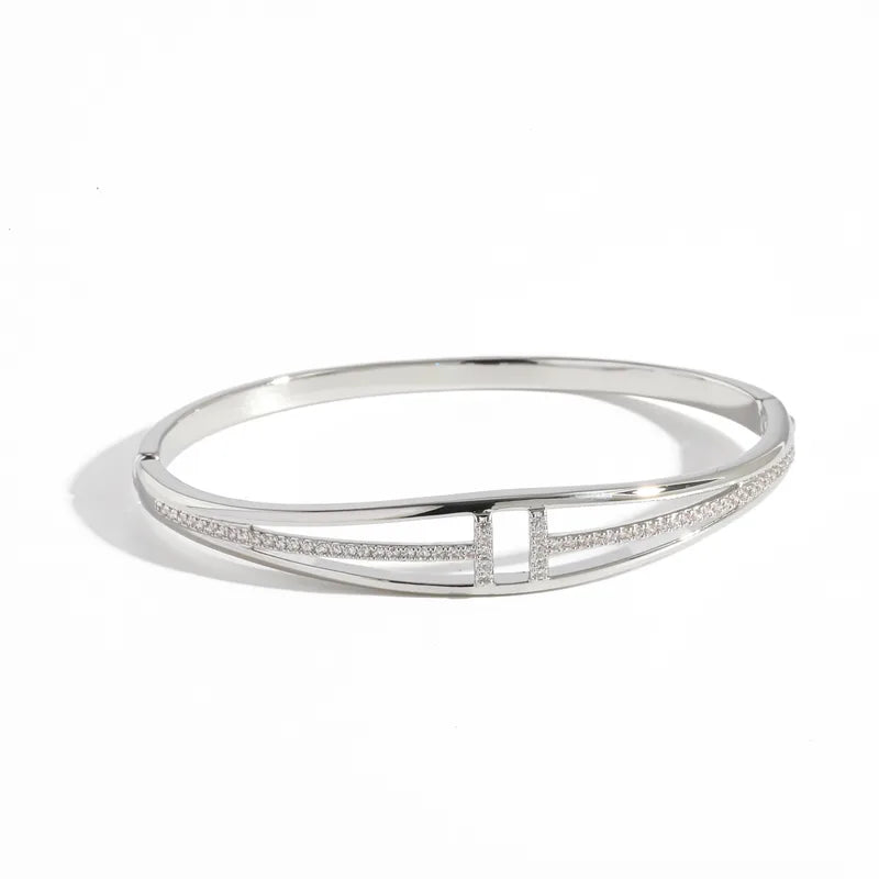 The Diana Fluted Geometric Zircon Bangle