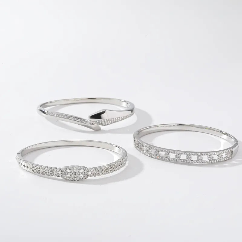 Elena Platinum-Tone Vintage Lace Zircon Cuff