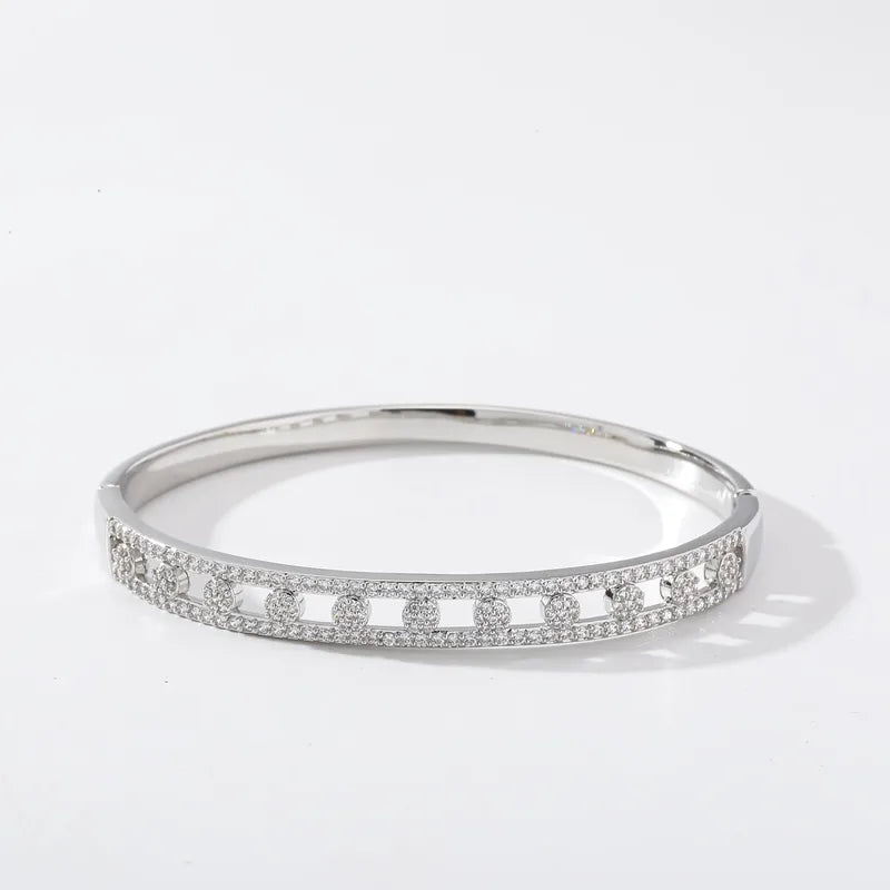Elena Platinum-Tone Vintage Lace Zircon Cuff