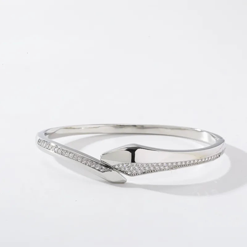 Elena Platinum-Tone Vintage Lace Zircon Cuff