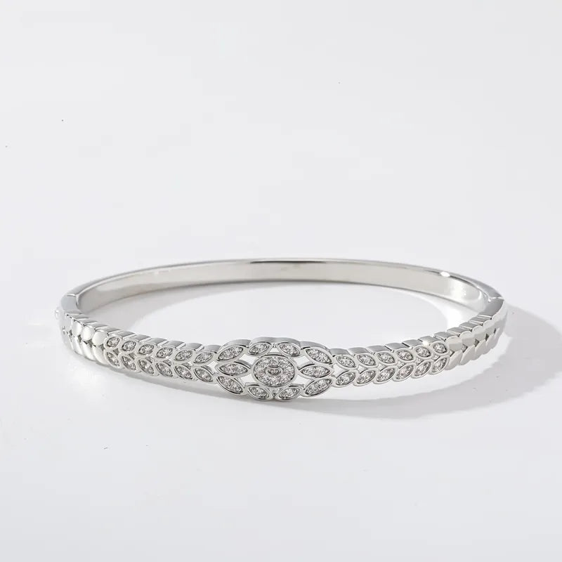 Elena Platinum-Tone Vintage Lace Zircon Cuff
