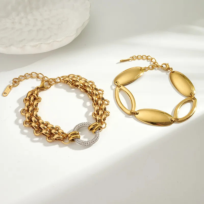 The Cleo Oval Link Statement Bracelet | 18K Gold PVD