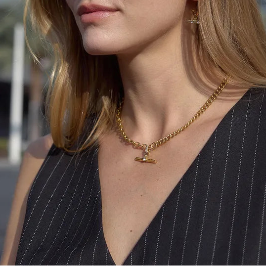 The Essential 18K Gold Stainless Steel T-Bar Cuban Chain