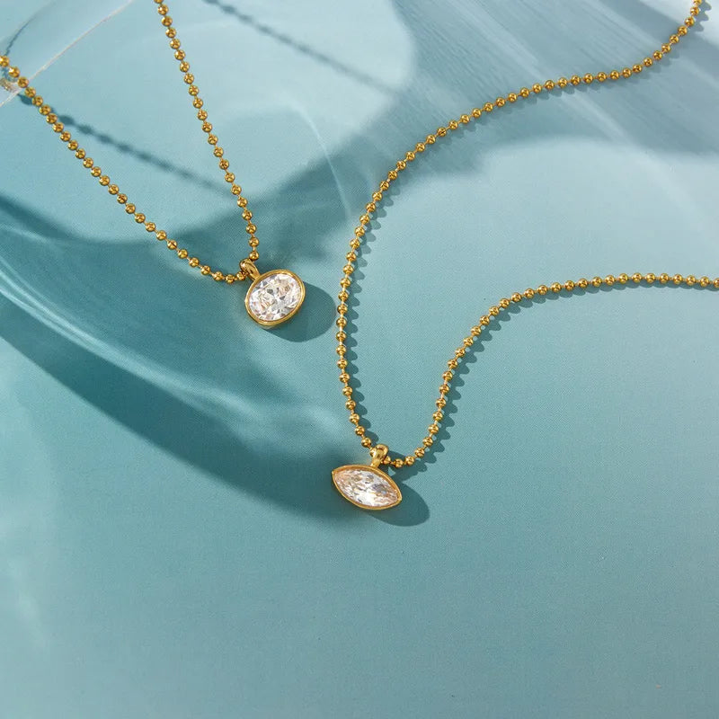 Tarnish-Free 18K Gold PVD Geometric Solitaire Choker