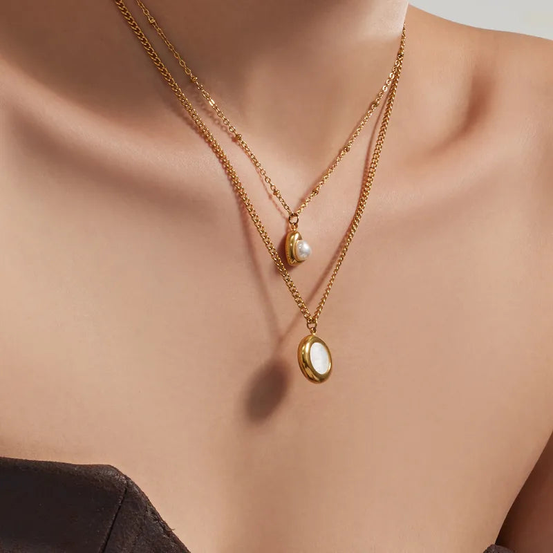 The Alix Tarnish-Free Circular Pearl Disc Statement Choker