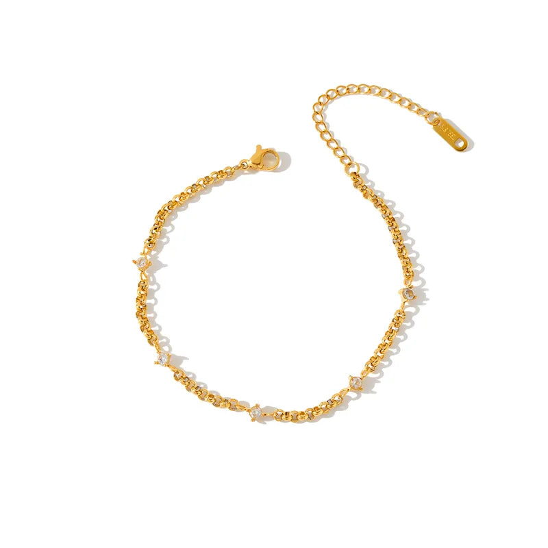 The Celeste Rhinestone Station Chain Bracelet
