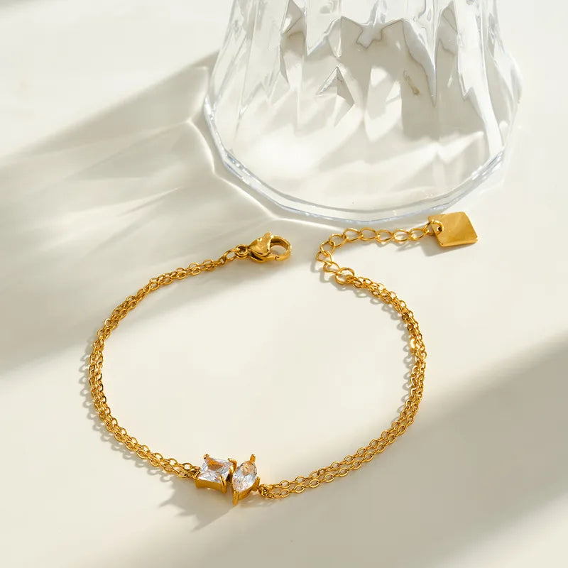 Aria Double Chain Geometric Bracelet