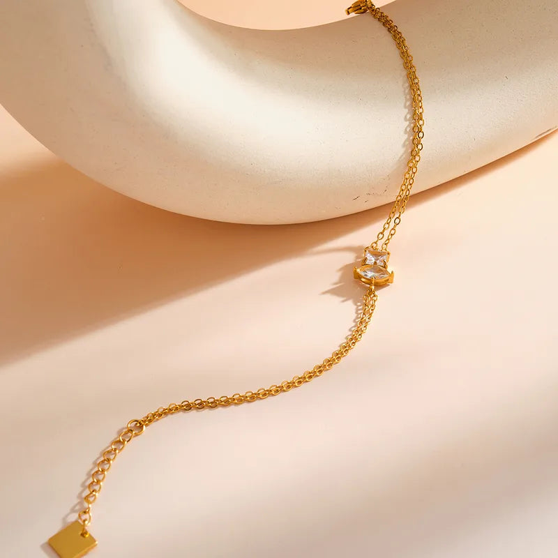 Aria Double Chain Geometric Bracelet