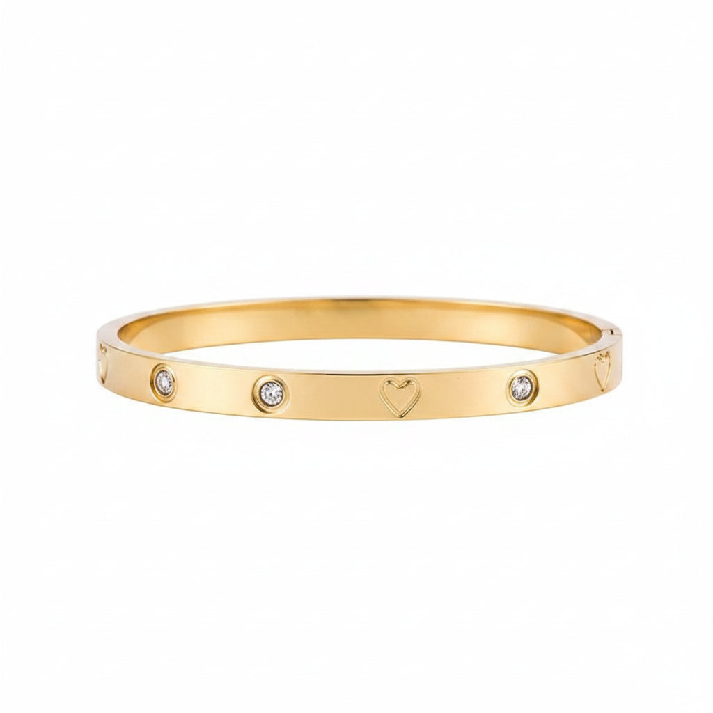 The Aura Zircon Bangle | 18K Gold Plated Stackable Set of 5