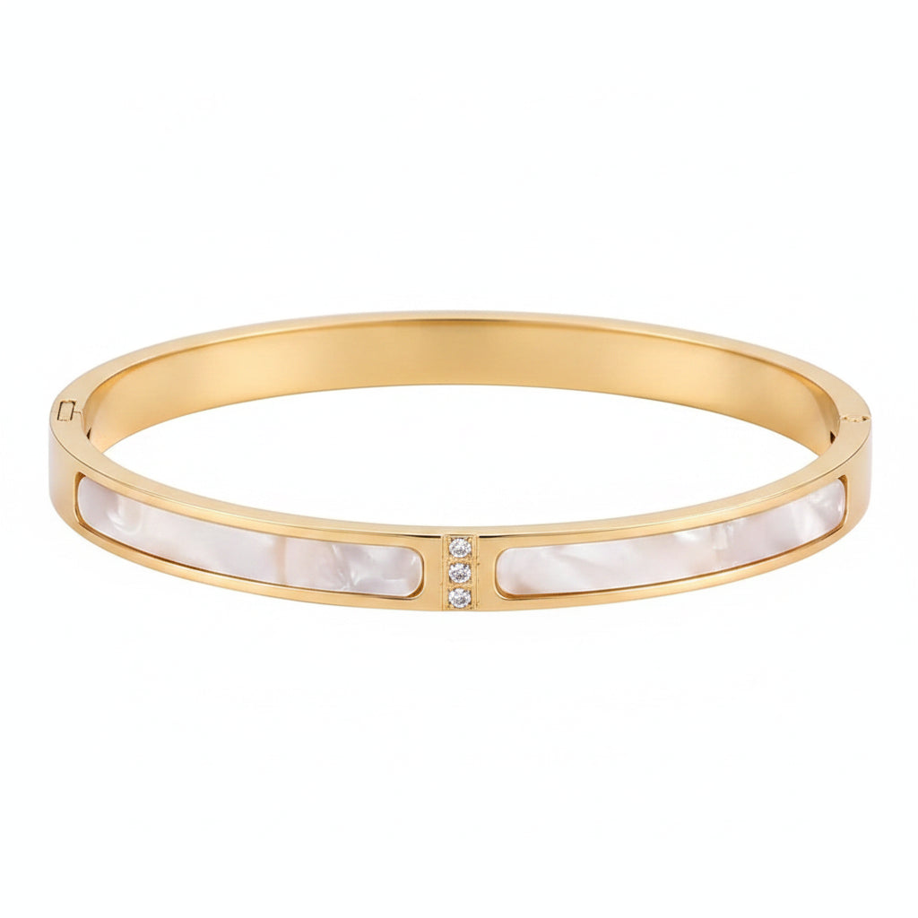The Aura Zircon Bangle | 18K Gold Plated Stackable Set of 5