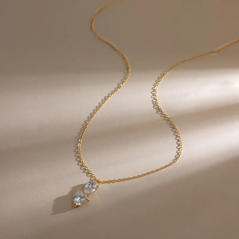 The Juliet Multi-Strand Heart & Pear Pendant Necklace
