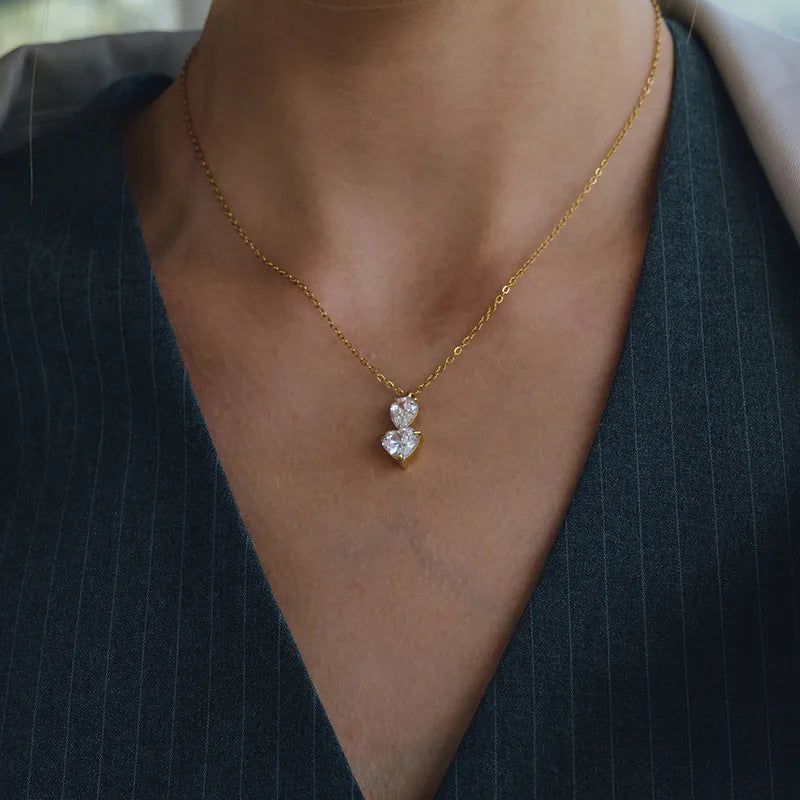 The Juliet Multi-Strand Heart & Pear Pendant Necklace
