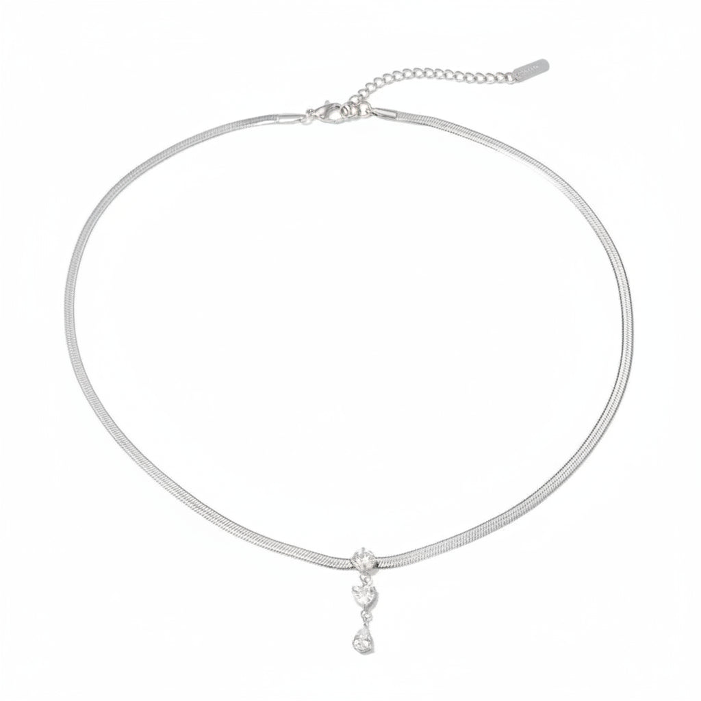 Tarnish-Free 18K Gold PVD Snake Bone Crystal Pendant