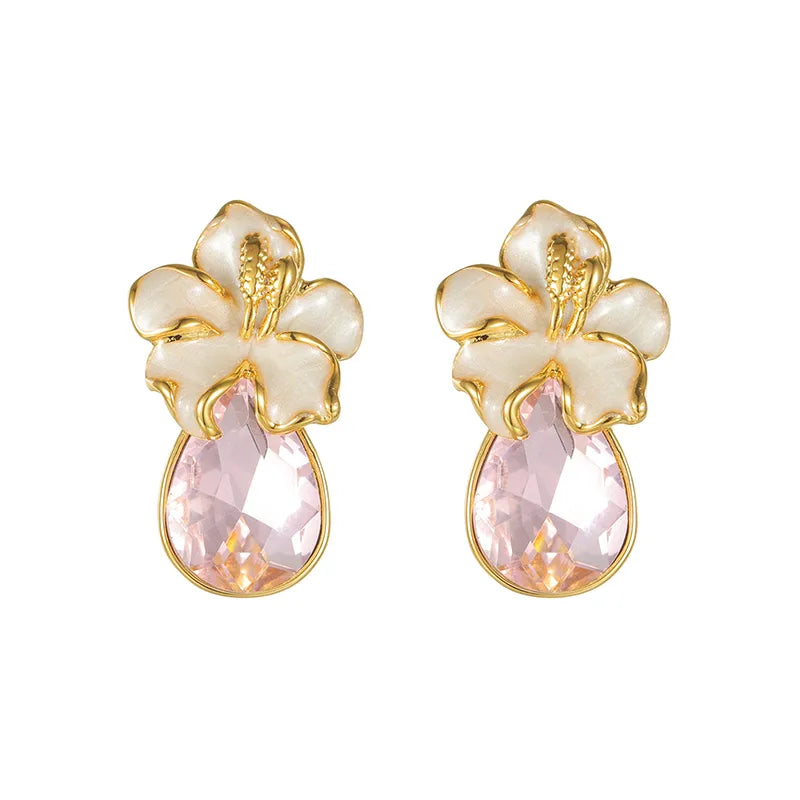 Tarnish-Free Irregular Water-Drop Pink Zircon Statement Drops