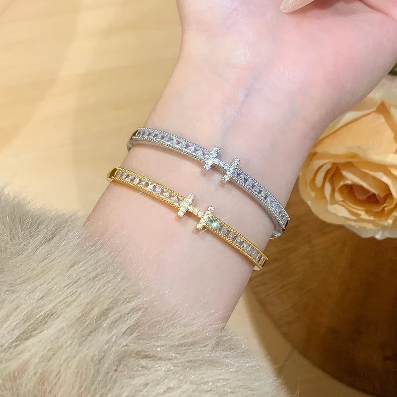 The Monogram H 18K Gold Plated Tennis Bangle