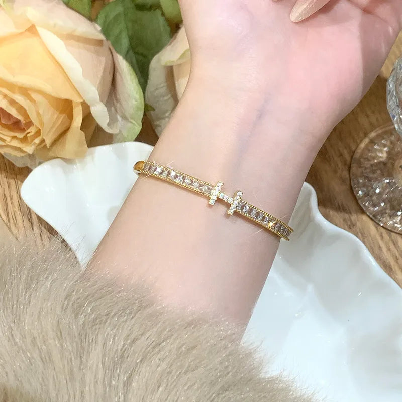 The Monogram H 18K Gold Plated Tennis Bangle