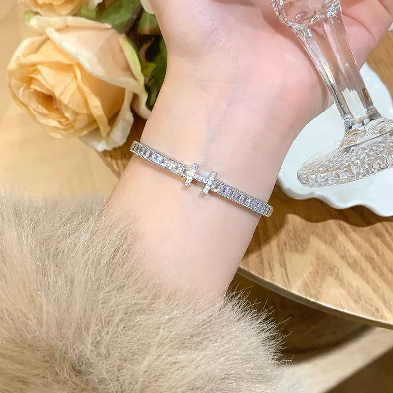 The Monogram H 18K Gold Plated Tennis Bangle
