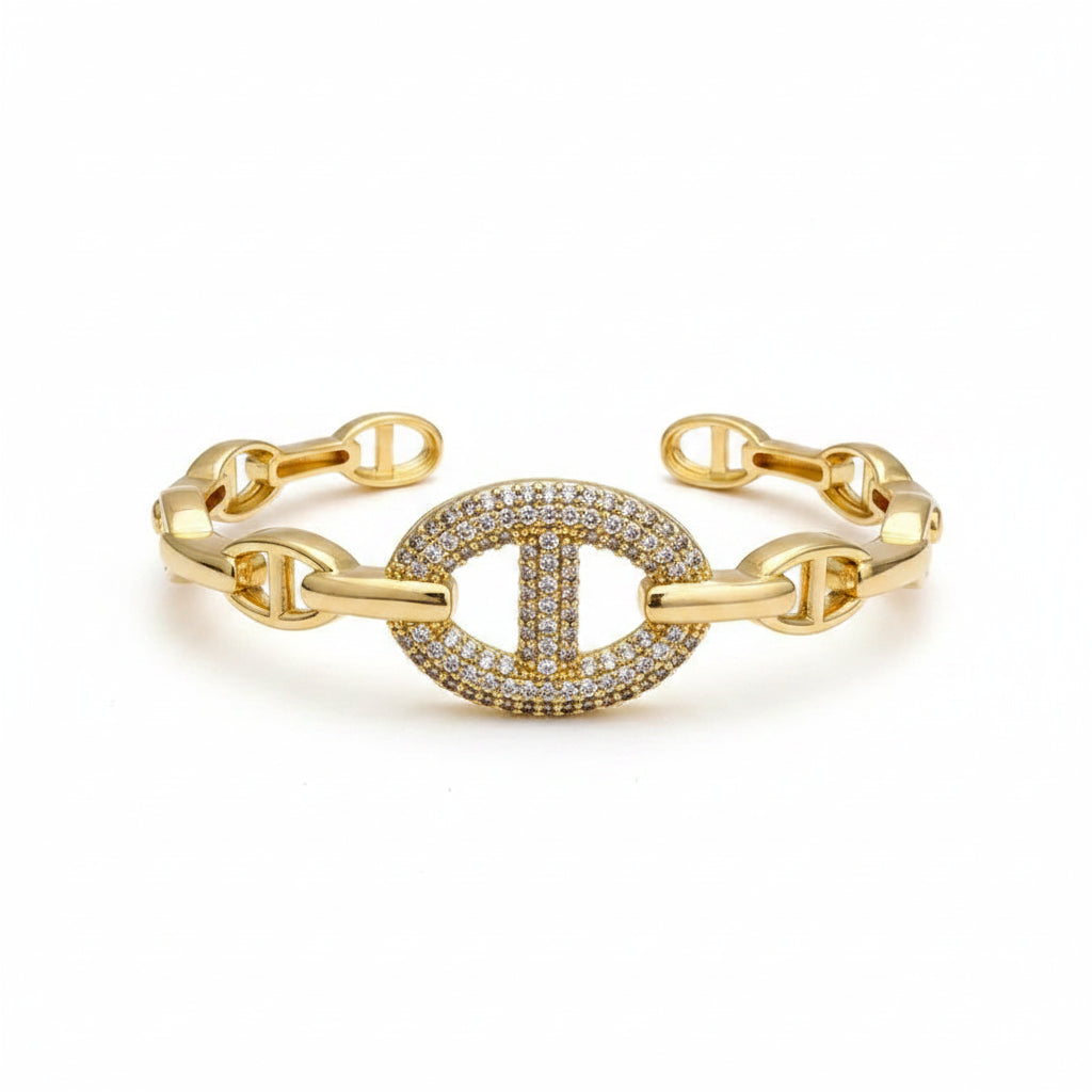 The Heirloom Iced Mariner & Braided Chain Stack