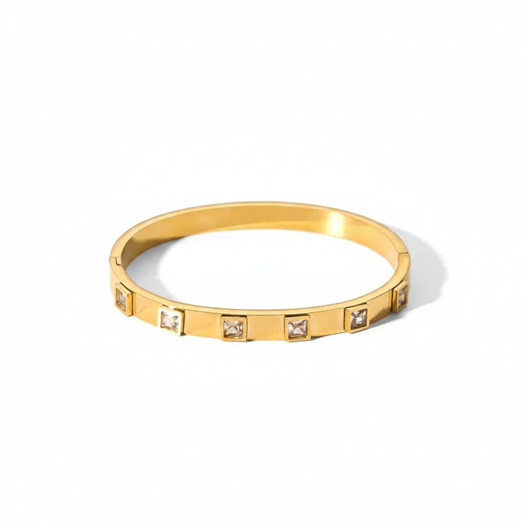 The Athena Stackable Luxury Bangle | 18K Gold PVD