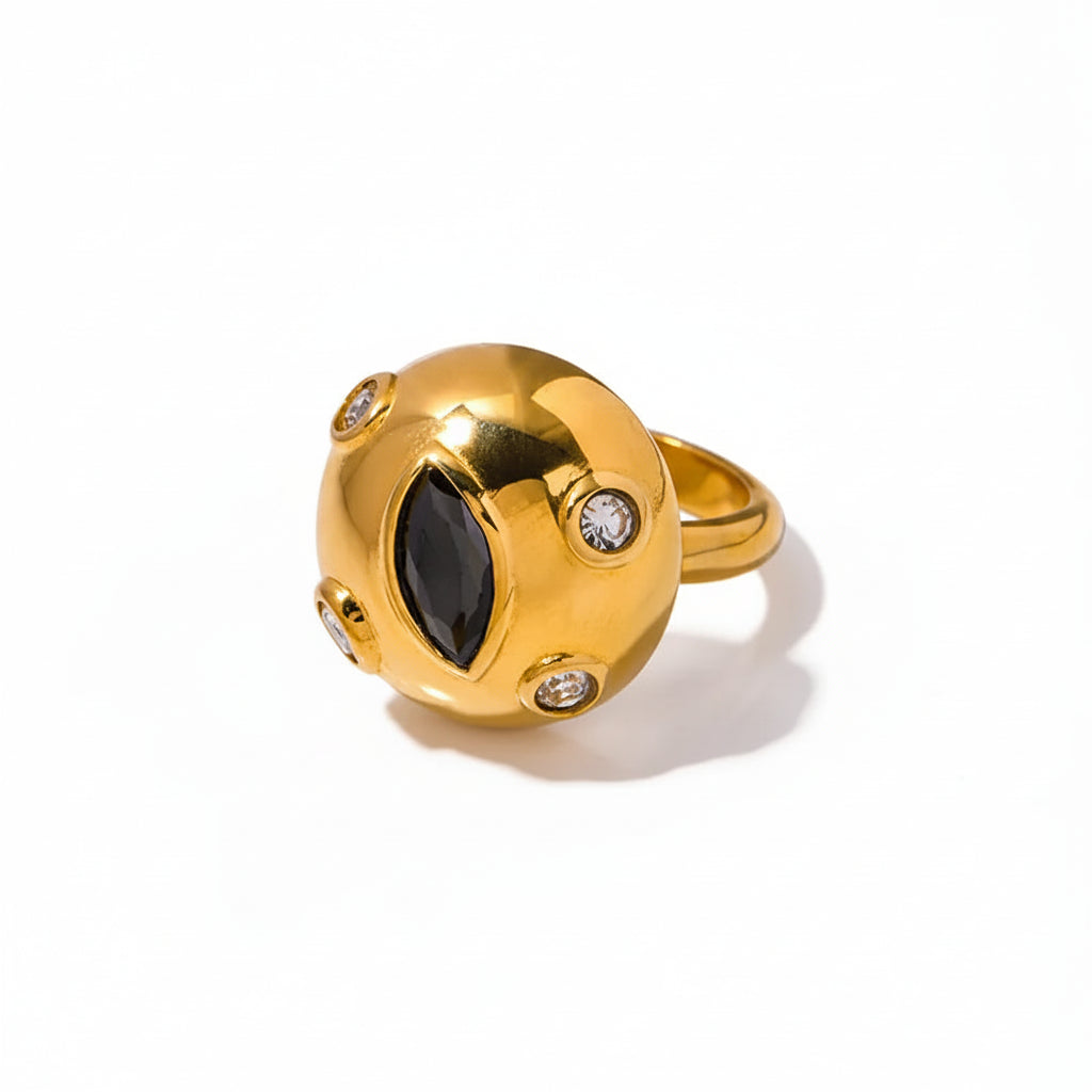 Tarnish-Free 316L Stainless Steel Bold Celestial Cocktail Ring