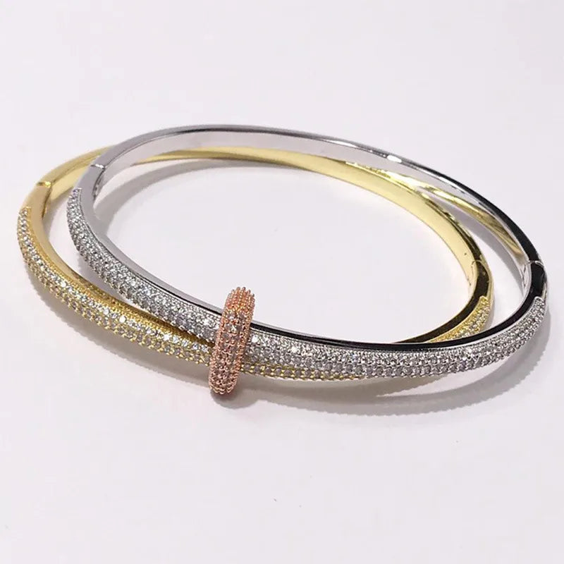 Trinity Color-Block Micro-Pave Chunky Statement Cuff
