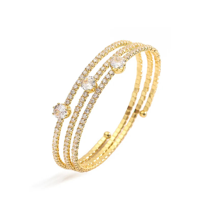 Seraphina Multi-Strand Floating Solitaire Statement Cuff