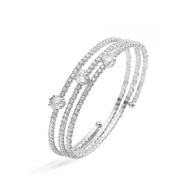 Seraphina Multi-Strand Floating Solitaire Statement Cuff