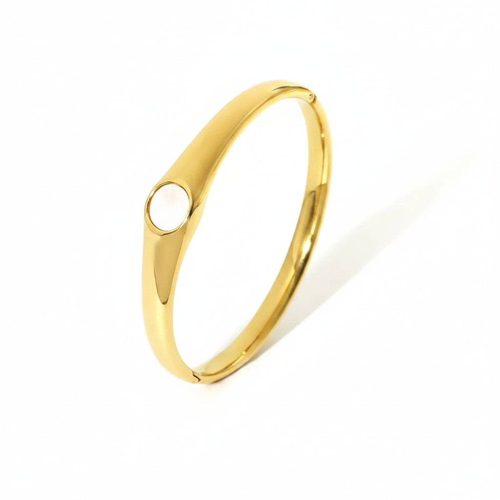 The Marina Chunky Scale Bangle | 18K Gold PVD