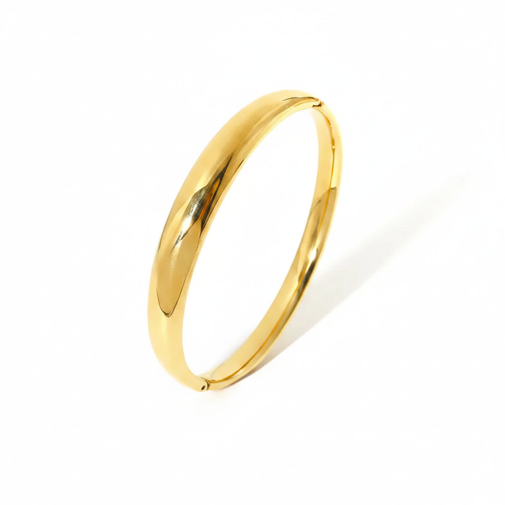 The Marina Chunky Scale Bangle | 18K Gold PVD