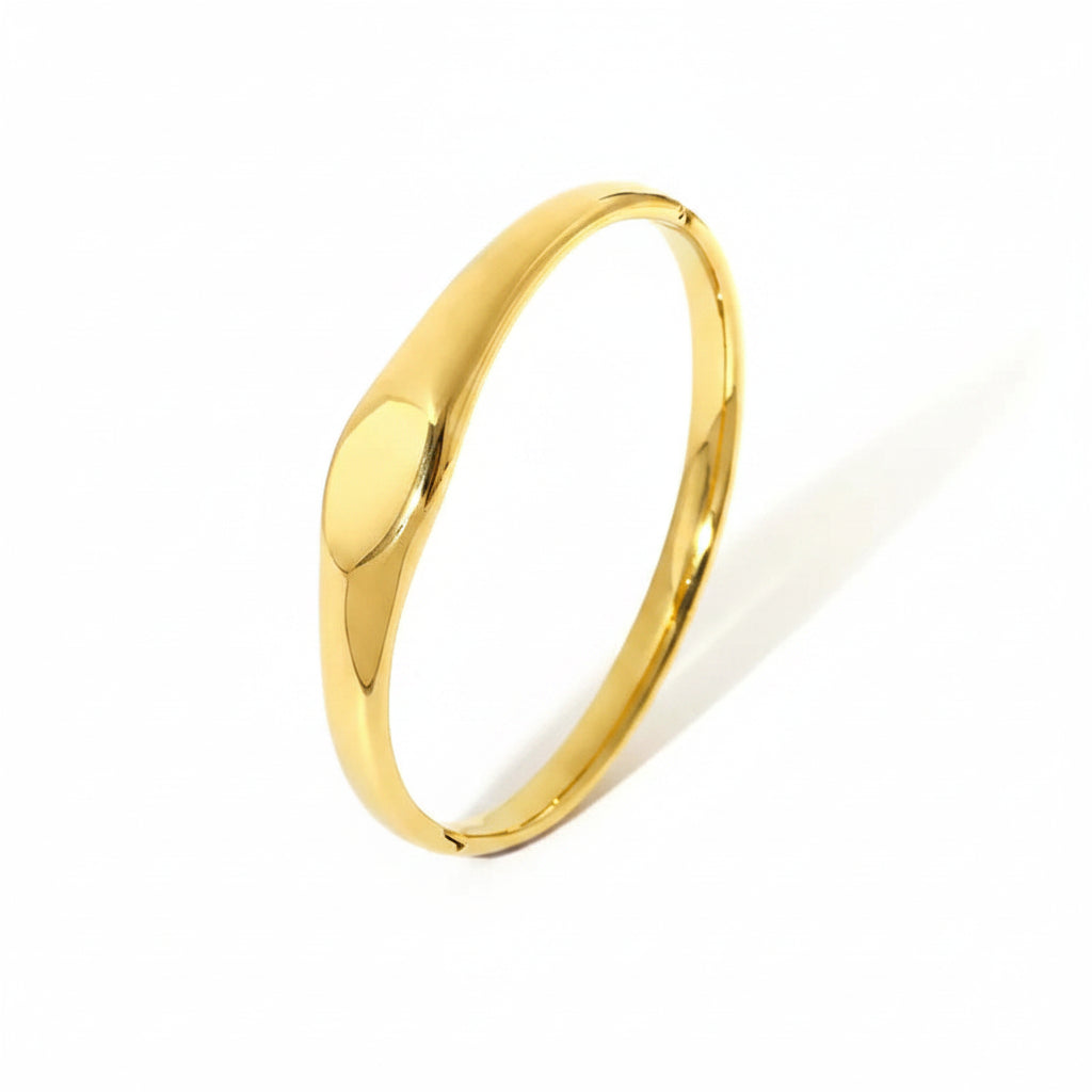 The Marina Chunky Scale Bangle | 18K Gold PVD