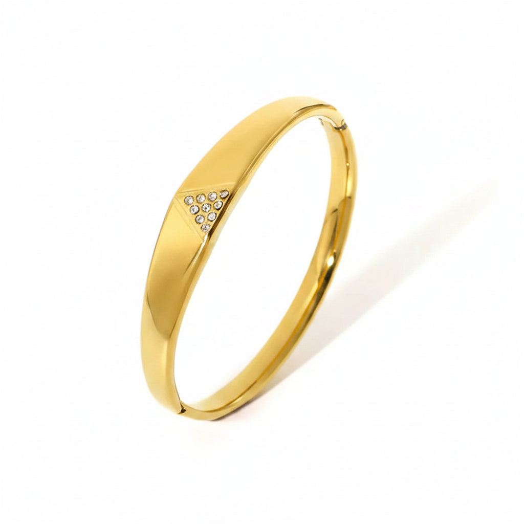 The Marina Chunky Scale Bangle | 18K Gold PVD