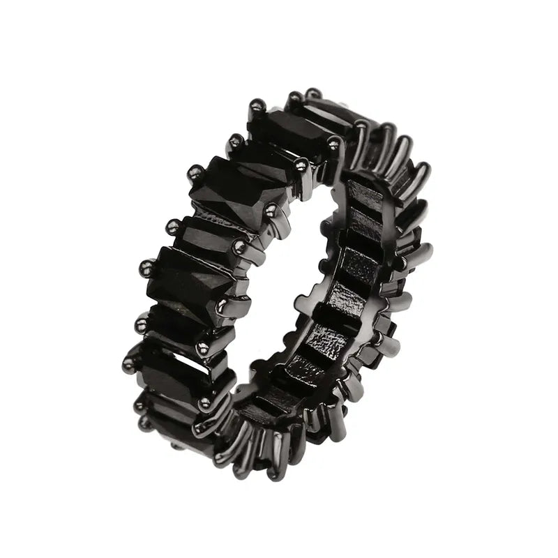 The Eclipse Shadow Cut Black Zircon Band