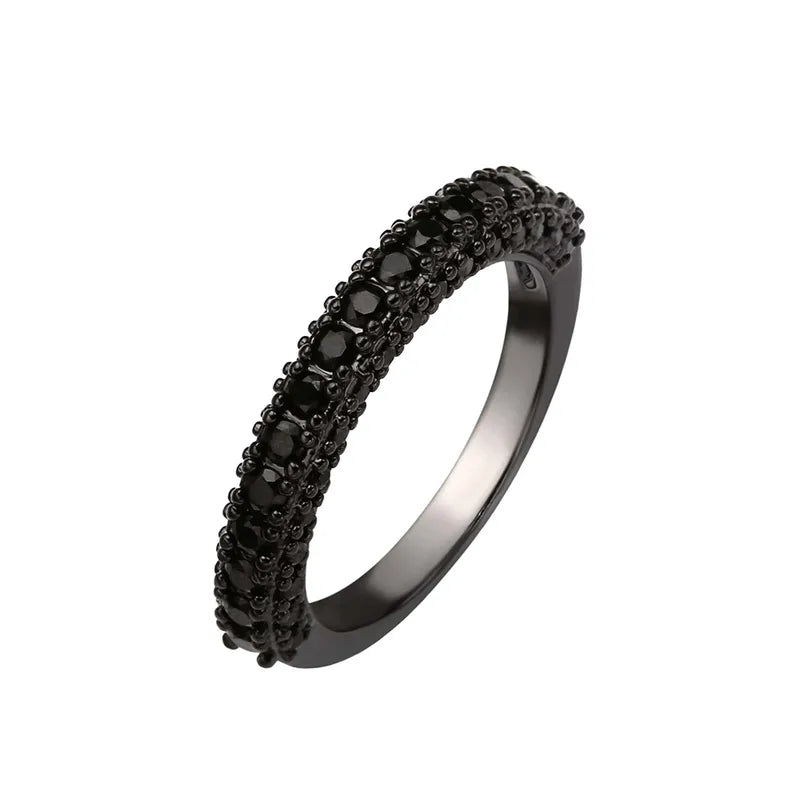 The Eclipse Shadow Cut Black Zircon Band