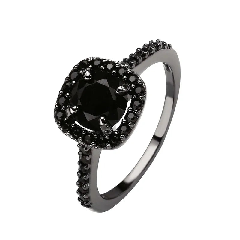 The Eclipse Shadow Cut Black Zircon Band