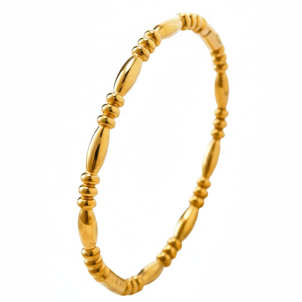 The Celine Half-Pavé Diamond Bangle | 18K Gold Plated