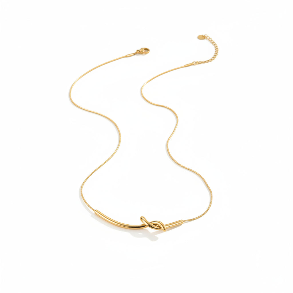 The Elodie Sculpted Infinity Knot Pendant Necklace