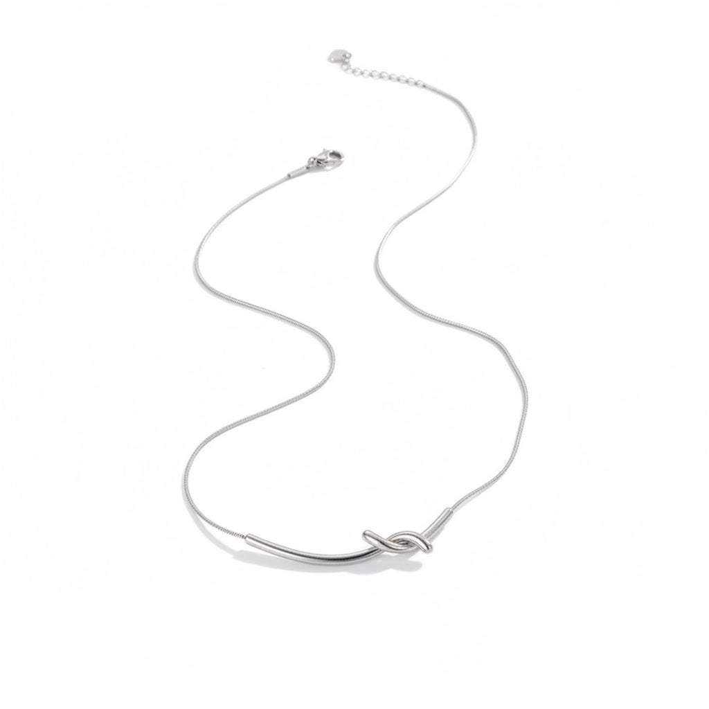 The Elodie Sculpted Infinity Knot Pendant Necklace