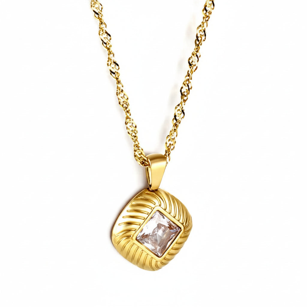 The Soleil Geometric Sunburst Statement Necklace