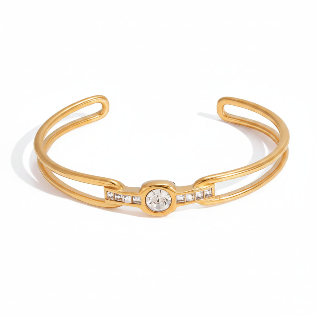 The Iris Minimalist Floating Crystal PVD Coated Chain