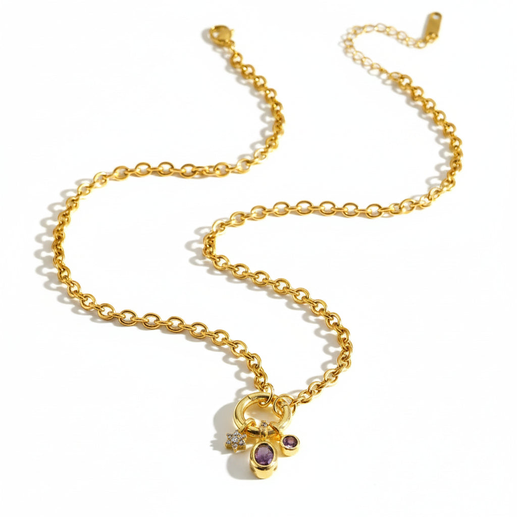 The Tarot Celestial Charm Tarnish-Free Collier