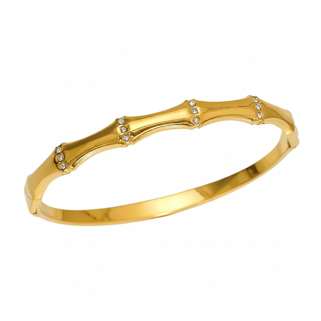 The Amour Bamboo Bangle | 18K Gold Plated