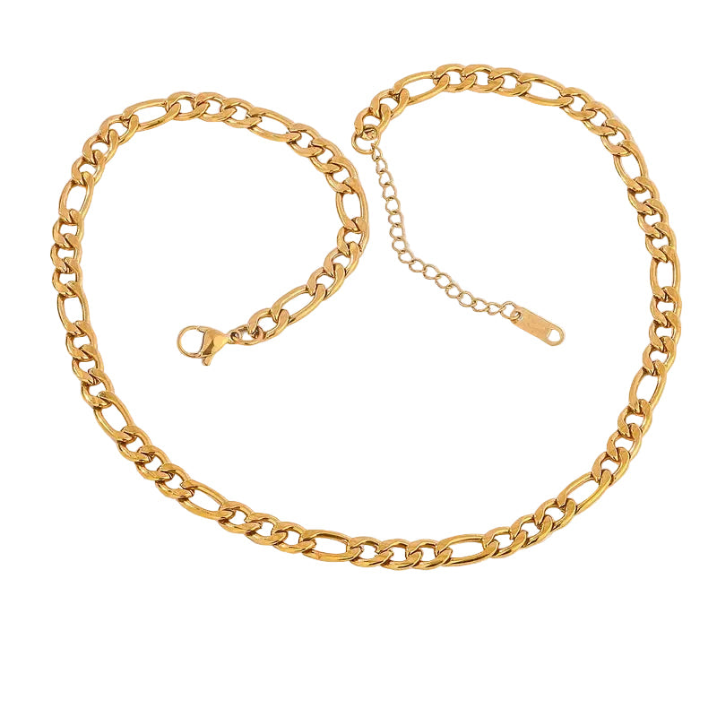 Multi-Row Tarnish-Free Serpent Pendant & Zircon Drop Choker